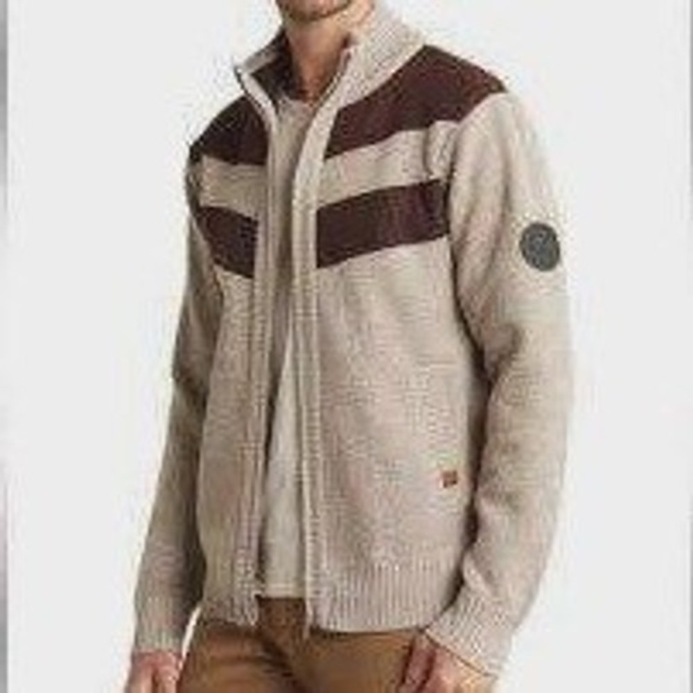 Buffalo David Bitton Westony Men's Small Full Zip Sweater Jacket‎ Fleece Lined
